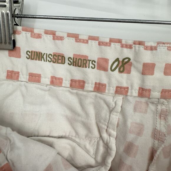 Gap Chino Shorts Women Size 8 Sunkissed Squares Cotton 3.5" Inseam - Picture 4 of 7